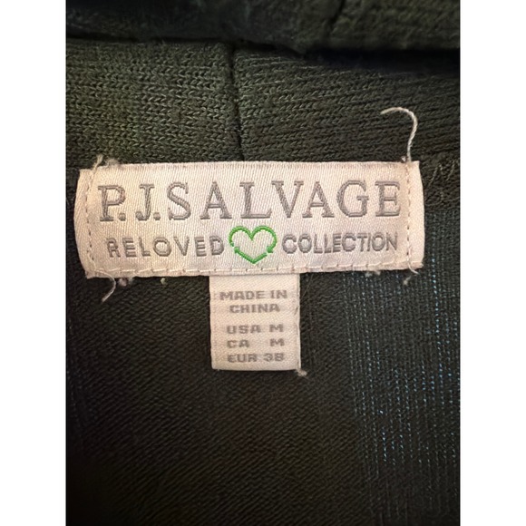 PJ Salvage Reloved Collection Olive Green Knit Wrap Robe Medium Loungewear - Picture 2 of 5